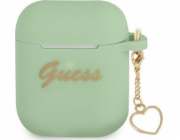 Hádej hádejte gua2lschsn airpods cover Zielony/Green Silicone Charm Heart Collection