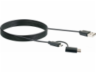 Kabel USB Schwaiger USB-A - microUSB + USB-C 1 m Czarny (...