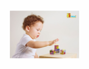 Dřevěné puzzle kostky pro nejmenší Viga Farma
