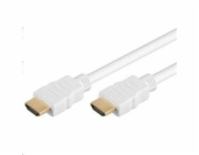 PremiumCord HDMI High Speed + Ethernet kabel,bílý, zlacené konektory, 5m