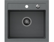 Steiner Johnny 110 Stebran Sink Granite Grey 1-Chamber B/O (50x47x18.5), se sifonem a plug nerezovou ocelí