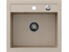 QUADRON JOHNNY 110 Steingran beige granite sink with manu...