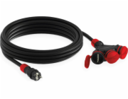 Prodlužovací kabel konstrukce 3. Z/U/U 10M/H05R-F 3X2.5/IP54 Black/Red In-01174
