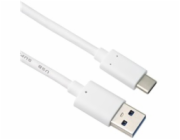 PremiumCord kabel USB-C - USB 3.0 A (USB 3.2 generation 2, 3A, 10Gbit/s) 2m, bílá