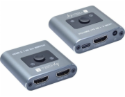 AV Techly Techly adaptér 2-port HDMI 2.1 8K*60Hz 2x1 s IR dálkovým ovládáním