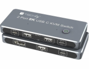 Techly Techly Switch KVM USB-C 2x1 s displayport 1.4 Video 8k