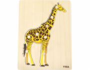 Dětské dřevěné puzzle vkládačka Montessori Viga Žirafa
