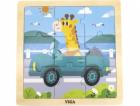 Dřevěné puzzle pro nejmenší Viga 9 ks Auto