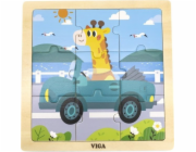 Dřevěné puzzle pro nejmenší Viga 9 ks Auto