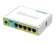 MikroTik RouterBOARD hEX PoE Lite, 650MHz CPU, 64MB RAM, 5x LAN, USB, PoE, 1x USB, vč. L4 licence