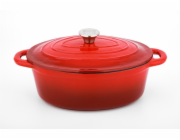 CS SOLINGEN Pekáč s poklicí litinový Xanten 37 x 22 cm červený CS-090975