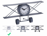 SEGNALE Hodiny stolní designové LETADLO 30 cm bílá KO-HZ1911500bila