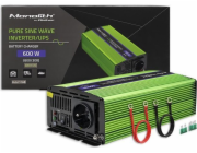 Převaděč monolitního napětí Qoltec Baterie se nabíjí UPS 300 W | 600W | 12V na 230V | Čistý sinus