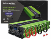 Převaděč monolitního napětí Qoltec Baterie se nabíjí UPS 2000W | 4000W | 12V na 230V | Čistý sinus LCD