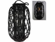 PROGARDEN Lucerna na svíčku pletená vrba 50 cm černá KO-438002030