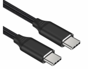 PremiumCord ku31cv15 USB-C M/M, 240W 480 MBps, 1,5m PREMIUMCORD Kabel USB-C M/M, 240W 480Mbps černý bavlněný oplet, 1,5m