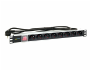 Zásuvkový distributor (pes) na 8 zásuvek pro 19" racky