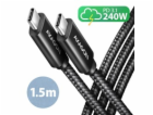 AXAGON BUCM2-CM15AB, CHARGE kabel USB-C <-> USB-C, 1.5m, ...