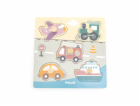 Dřevěné vkládací puzzle dopravní prostředky Viga