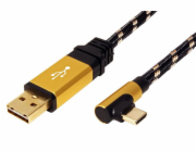 Kabel ROLINE GOLD USB 2.0 - USB-C lomený 90° 1,8m