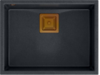 Dřez Quadron DAVID 50 GraniteQ černý diamant/měď prvky