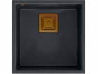Dřez Quadron DAVID 40 GraniteQ černý diamant/měď prvky