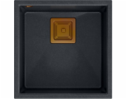Dřez Quadron DAVID 40 GraniteQ černý diamant/měď prvky