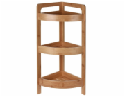 Rohový regál do koupelny 3 patra bambusové dřevo KO-101005240