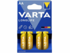 VARTA Longlife, typ AA, 14 mm, sada 4 ks Alkalická baterie 