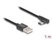 Delock Kabel USB 2.0 Typ-A samec na USB Type-C samec pravoúhlý 1 m černý