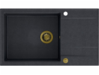 Quadron EVAN 136 XL GraniteQ dřez černý diamant/zlaté prvky