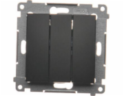 Kontaktní simon Simon 54 Triple Connector s LED backlight (modul) 10ax 250V Fast Connectors Black Mat DW31L.01/49