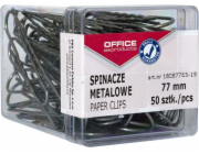 Kancelářské potřeby Kovové spony, 77 mm, v krabici, 50 ks, stříbrné