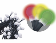 LED vánoční cherry řetěz – kuličky, 8 m, venkovní i vnitřní, multicolor, časovač