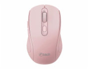 C-TECH myš Dual mode, bezdrátová, 1600DPI, 6 tlačítek, růžová, USB nano receiver