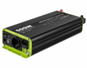 Kosun Měnič napětí výkon 500W čistý sinus UPS DC12V/AC230V USB černo-zelený KOS500-12 KOSUNPOWER UPS záložní zdroj s externí baterií 500W, baterie 12V / AC230V čistý sinus