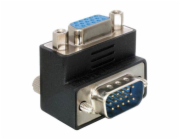 DeLOCK VGA adaptér, samec/samice, úhlový 90° (černý)