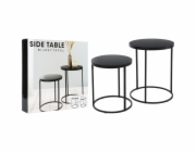 HOMESTYLING Servírovací stolky kulaté sada 2 ks borovice tmavá KO-NB1510040