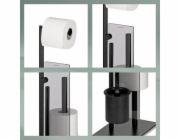 WC sada STYLE s držákem náhradní role černá 26x18x71cm KL-22499