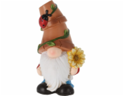 Zahradní trpaslík dekorace 25 cm modrá květina KO-095752410modr