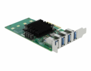 DeLOCK PCIe x4>4x ext. USB 3.0 Quad C.LP