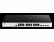 D-Link DGS-1210-28P/ME/E 24-Port 10/100/1000BASE-T PoE + 4-Port 1 Gbps SFP Metro Ethernet