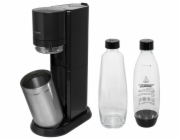 SodaStream výrobník sody titanový bez CO2 láhve, 1x 1L skleněná láhev a 1x 1L plastová láhev