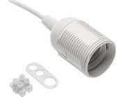 GTV E27 objímka s kabelem a konektorem 60W 2x0,75mm BÍLÁ GZ-E27000-00