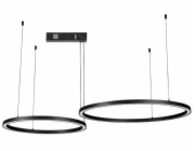 IMMAX NEO FINO NEW SMART závěsné svítidlo 2 kruhy, 60+80cm, 93W, černé, Zigbee 3.0, TUYA