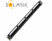 19" patch panel Solarix 24 x RJ45 CAT5E UTP 150 MHz černý 1U SX24-5E-UTP-BK