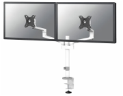 Neomounts DS60-425WH2 /Držák displeje/na stůl/17-27"/svorka+průchodka/3čepy/VESA 100X100/nosn.2x8kg/2 displeje/bílý