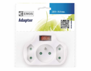 Emos zásuvka rozbočovací 2+1 s vypínačem