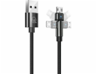 Usams USB kabel USAMS U60 2A microUSB opletený otočný kab...