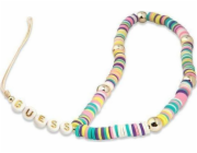Guess Poutko na Telefon Heishi Multicolor Guess phone charm je stylový, praktický a skvělý doplněk k vašemu pouzdru na telefon. Můžete si jej pověsit na zápěstí, abyste zabránili náhodnému pádu telef